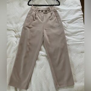 TOPSHOP pleated beige trousers